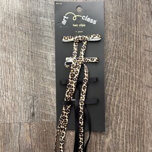 art class Leopard Print Hair Clips - Black & Brown